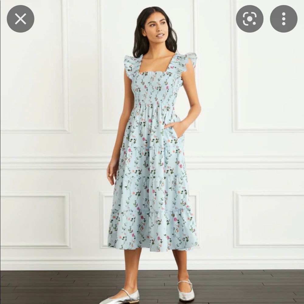 Hill House Ellie Dress in Pond Floral Linen
